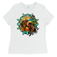 White gemstone cowboy Ladies Tee - OliviaCreatesArt