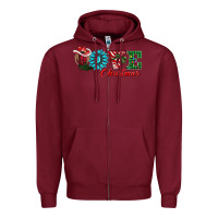 Burgundy love christmas Zipper Hoodie - AdoDesignShop