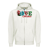 Oatmeal Heather love christmas Zipper Hoodie - AdoDesignShop