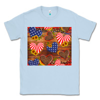 Dusty Blue america heart Classic Tee - Artiststas