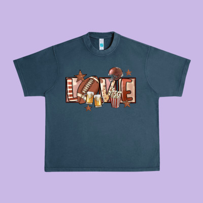 Football Love Urban Heavy Tee Designed By Fadigitalartstudio