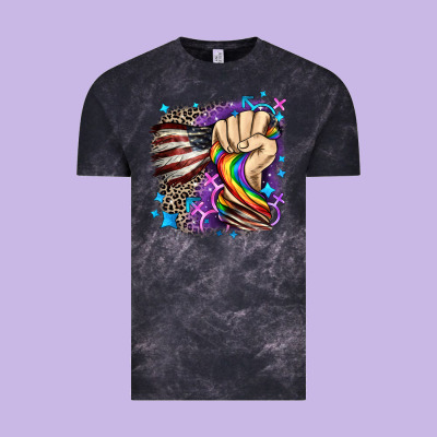 Lgbtq+ And American Flag Vintage Tee Designed By Fadigitalartstudio