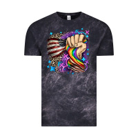 Cloud Black LGBTQ+ and American flag Vintage Tee - FaDigitalArtStudio