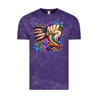 Cloud Purple LGBTQ+ and American flag Vintage Tee - FaDigitalArtStudio