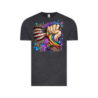 Vintage Black LGBTQ+ and American flag Vintage Tee - FaDigitalArtStudio
