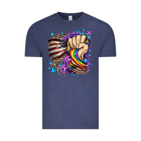 Vintage Denim LGBTQ+ and American flag Vintage Tee - FaDigitalArtStudio