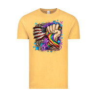 Vintage Mustard LGBTQ+ and American flag Vintage Tee - FaDigitalArtStudio