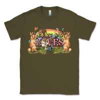 Army Green Oh how he loves us cross Easter Day Classic Tee - HowdyJamesFarm