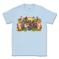 Dusty Blue Oh how he loves us cross Easter Day Classic Tee - HowdyJamesFarm