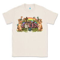 Natural Oh how he loves us cross Easter Day Classic Tee - HowdyJamesFarm