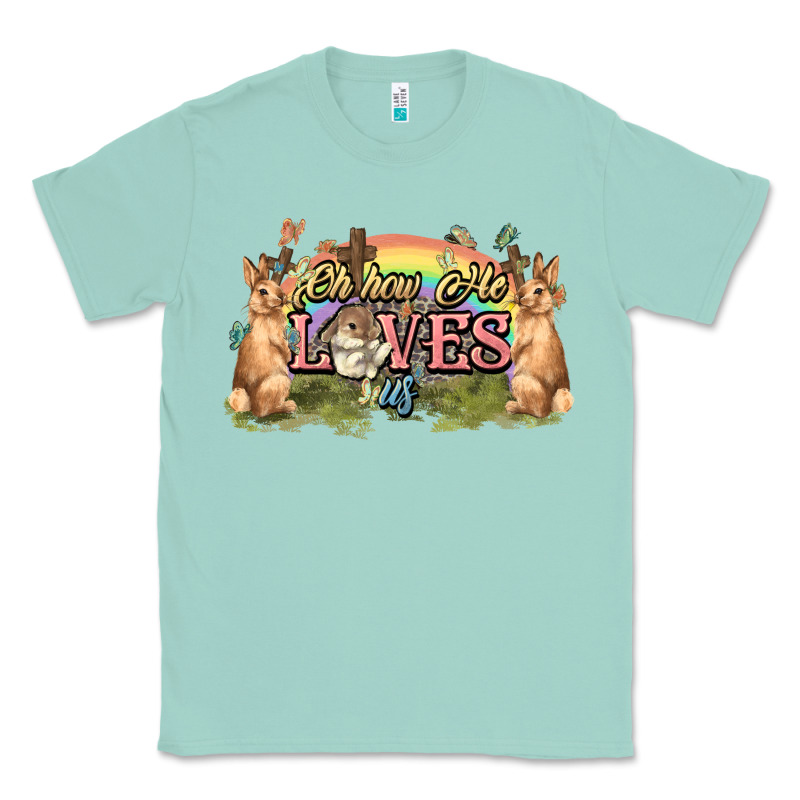 Oh How He Loves Us Cross Easter Day Classic Tee by HowdyJamesFarm | Teevron