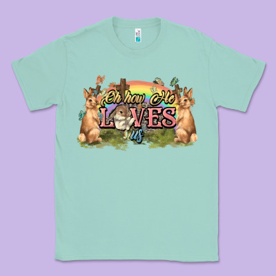 Oh How He Loves Us Cross Easter Day Classic Tee Designed By Howdyjamesfarm