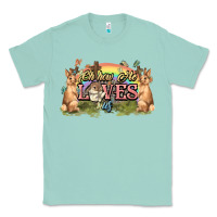 Seafoam Oh how he loves us cross Easter Day Classic Tee - HowdyJamesFarm
