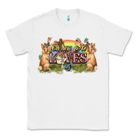 White Oh how he loves us cross Easter Day Classic Tee - HowdyJamesFarm