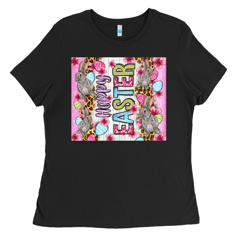 Happy Easter Bunnies Eggs 20oz Skinny Tumbler Ladies Tee by OliviaCreatesArt | Teevron