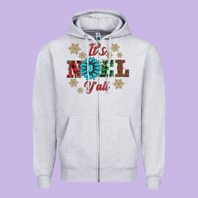 It's Noel Y'all Zipper Hoodie Designed By Adodesignshop