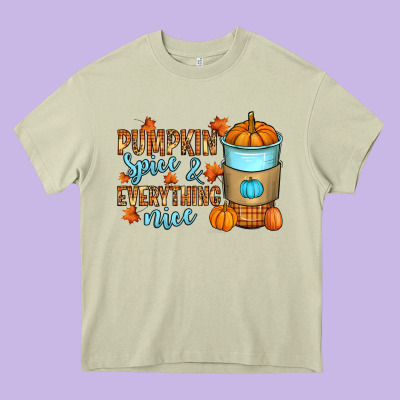 Pumpkin Spice And Everything Nice Heavy Core Tee Designed By Ranaportraitstore