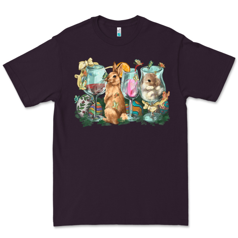 Easter Day Wine Glasses Bunny Premium Tee by HowdyJamesFarm | Teevron