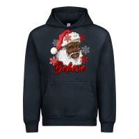 Navy african american santa believe Urban Hoodie - RanaPortraitStore