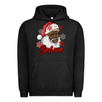 Pigment Black african american santa believe Urban Hoodie - RanaPortraitStore
