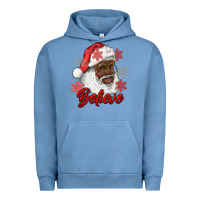 Pigment Pebble Blue african american santa believe Urban Hoodie - RanaPortraitStore