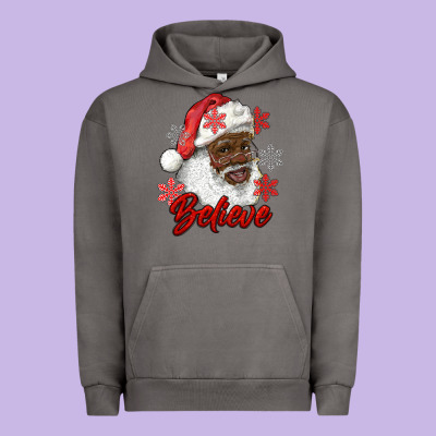 African American Santa Believe Urban Hoodie Designed By Ranaportraitstore