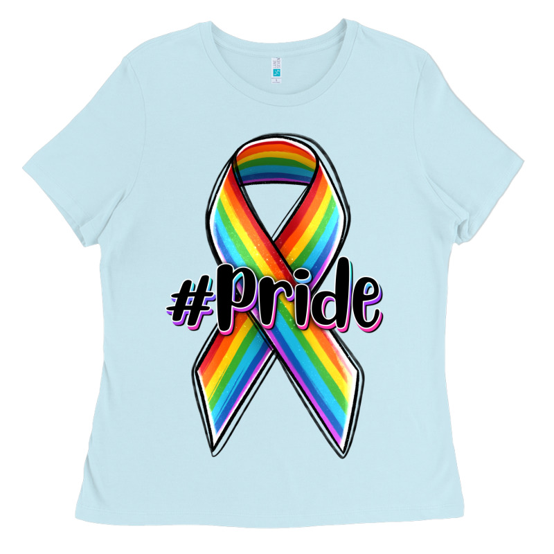 Pride Lgbtq Awareness Ribbon Ladies Tee by OliviaCreatesArt | Teevron