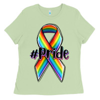Matcha pride lgbtq awareness ribbon Ladies Tee - OliviaCreatesArt