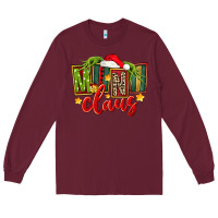 Burgundy christmas mini claus Long Sleeve Tee - FaDigitalArtStudio