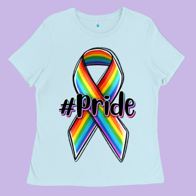 Pride Lgbtq Awareness Ribbon Ladies Tee Designed By Oliviacreatesart