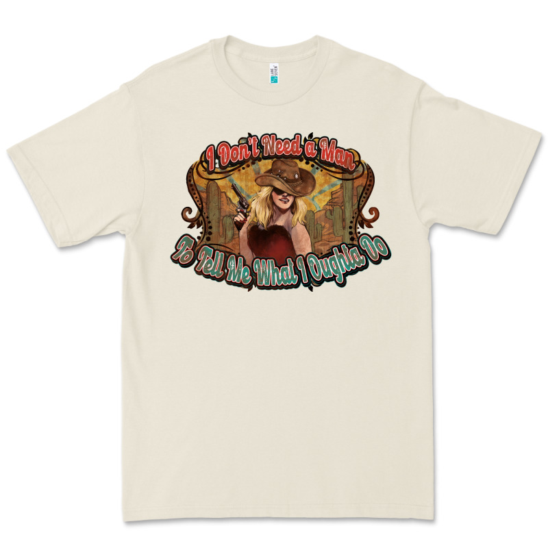 I Don't Need A Man Cowgirl Western Premium Tee by HowdyJamesFarm | Teevron