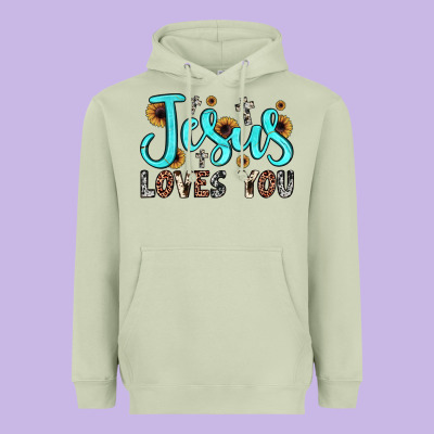Jesus Loves You Heavyweight Hoodie Designed By Jahusdesignshop