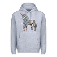 Heather Grey Unicorn Premium Hoodie - LillyAllenDesigns