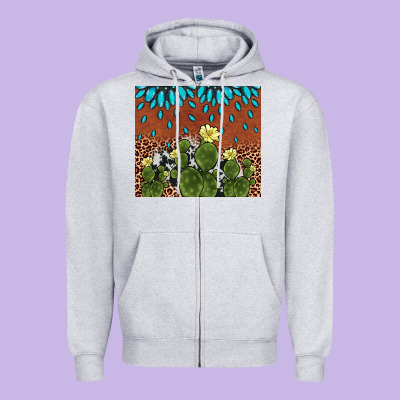 Cactus Gemstone Zipper Hoodie Designed By Adodesignshop