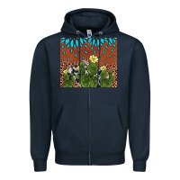 Navy cactus gemstone Zipper Hoodie - AdoDesignShop