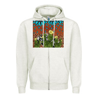 Oatmeal Heather cactus gemstone Zipper Hoodie - AdoDesignShop