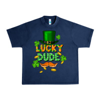 Navy lucky dude St. Patricks Day Urban Heavy Tee - FaDigitalArtStudio