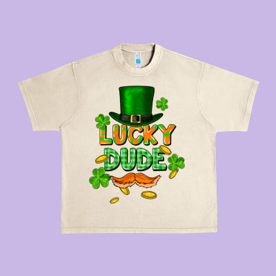Lucky Dude St. Patricks Day Urban Heavy Tee Designed By Fadigitalartstudio