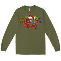 Army Green Christmas Grandma Claus Long Sleeve Tee - FaDigitalArtStudio