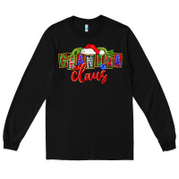Black Christmas Grandma Claus Long Sleeve Tee - FaDigitalArtStudio