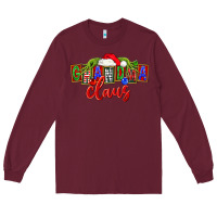 Burgundy Christmas Grandma Claus Long Sleeve Tee - FaDigitalArtStudio