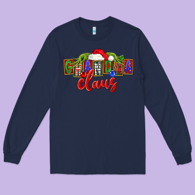 Christmas Grandma Claus Long Sleeve Tee Designed By Fadigitalartstudio