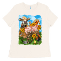 Bone farm animals wagon olivia Ladies Tee - OliviaCreatesArt