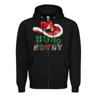 Black ho ho howdy christmas hat Zipper Hoodie - AdoDesignShop