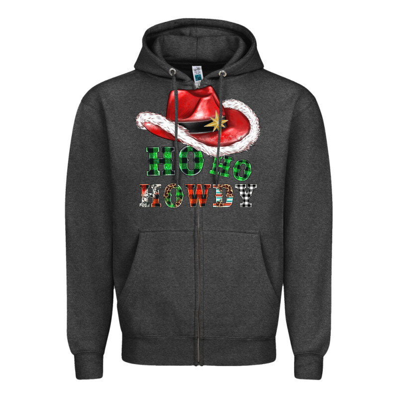 Ho Ho Howdy Christmas Hat Zipper Hoodie by AdoDesignShop | Teevron