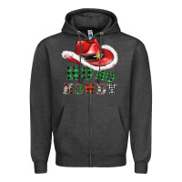 Charcoal Heather ho ho howdy christmas hat Zipper Hoodie - AdoDesignShop