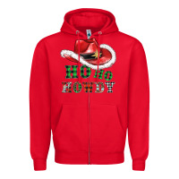 Red ho ho howdy christmas hat Zipper Hoodie - AdoDesignShop