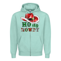 Seafoam ho ho howdy christmas hat Zipper Hoodie - AdoDesignShop