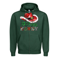 Sports Green ho ho howdy christmas hat Zipper Hoodie - AdoDesignShop