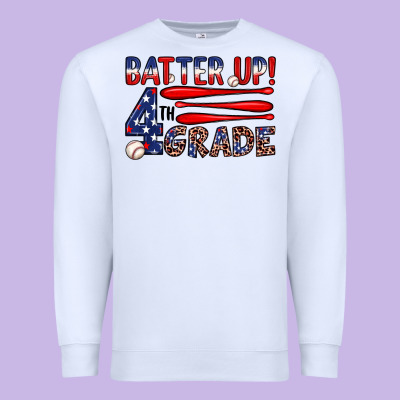 Batter Up 4th Grade Premium Sweatshirt Designed By Jahusdesignshop